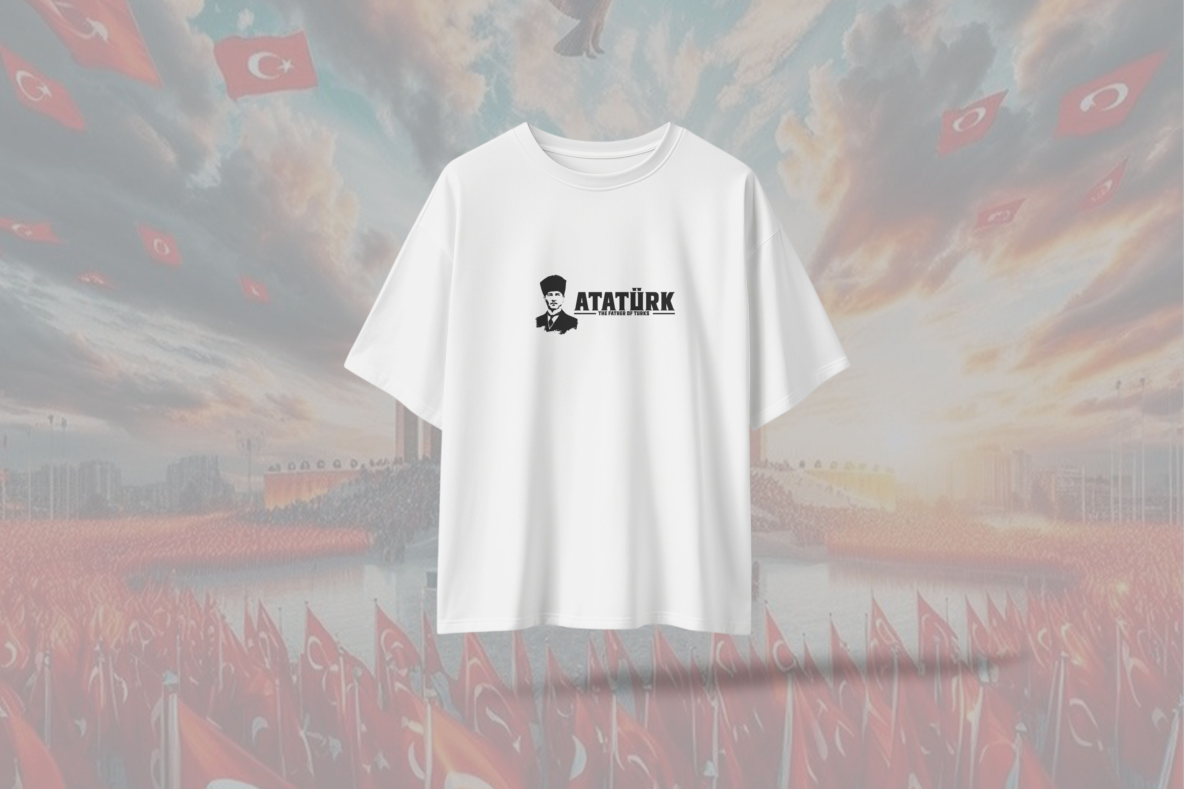 Atatürk%20Siyah%20Yazılı%20Oversize%20Unisex%20T-Shirt