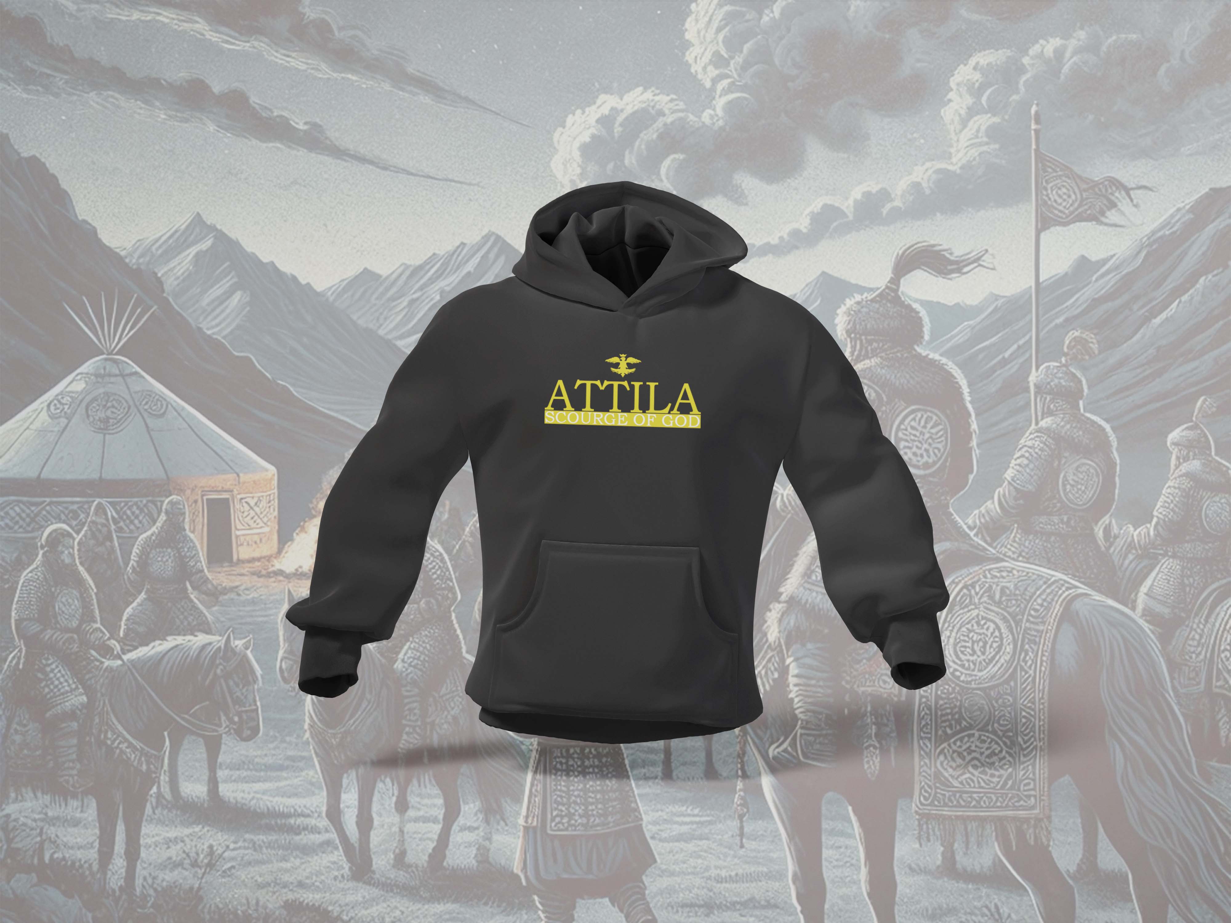 Attila%20Sarı%20Yazılı%20Unisex%20Hoodie%20Sweatshirt