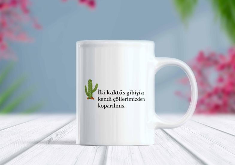 İki Kaktüs Gibiyiz Kupa Bardak